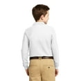thumbnail image 2 of Port Authority Youth Long Sleeve Silk Touch Polo-L (White), 2 of 6