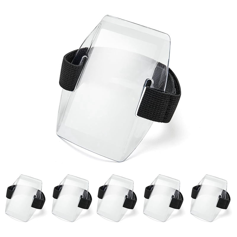 Arm Badge Holder - 18Pcs Armband ID Card Holder Waterproof Armband Badge with Adjustable Elastic Strap