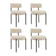 thumbnail image 2 of Boucle Upholstered Metal Side Chair, Set of 4, Beige, 2 of 7
