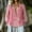 Pink, variant on Womens Boho Floral Print V Neck Blouse Ruffle Long Sleeve Casual Flowy Tunic Top for Work and Vacation Orange S