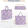 thumbnail image 4 of FORMRS Womens Corduroy Tote Bag Crossbody Shoulder Purse Handbag with Detachable Strap, Purple Cartoon Rabbit Pattern, 4 of 5