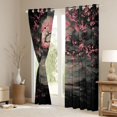 thumbnail image 3 of Manfei Ink Cherry Black Out Curtains for Home, Moon Mountain Curtains Pack of 2 (42x63 Each) for Office, Black Pink White, 3 of 6