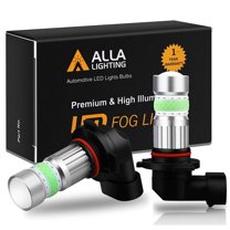 Alla Lighting 2800lm HB4 9006 LED Fog Lights Bulb Xtreme Super Bright COB-72 12V LED Replacement for Cars, Trucks, 8000K Ice Blue (Set of 2)