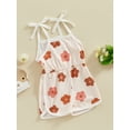 thumbnail image 3 of Suealasg Baby Girls Summer Outfits Sleeveless Floral Print Jumpsuit Overalls Romper Infant Girls Spaghetti Strap Suspender Pants, 3 of 9
