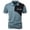 Blue, variant on Men's Polo Shirts Short Sleeve Golf T Shirt Summer Color Blocked Pattern Lapel Top Polo Shirt
