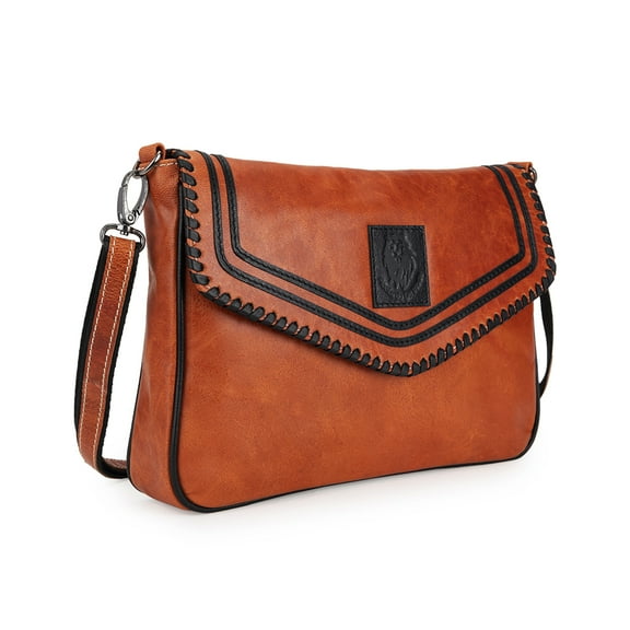 Abelardo Very Peri Tan Sling Style Leather Bag -