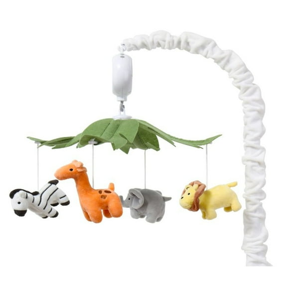 The Peanutshell Safari Animals Musical Crib Mobile for Baby Boys & Girls