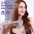 thumbnail image 5 of Rizador de pelo 5 en 1 con varita, plancha de pelo de 3 cilindros, 3 rizadores de cerámica (de 0,89 a 3,17 cm), 2 temperaturas de calentamiento rápido, guante y pinza (morado), 5 of 5