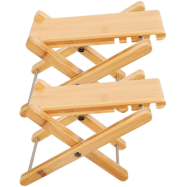BESTYASH 1 Set Small Stool for Bathroom Bamboo Foldable 9.43x5.50x5.50in