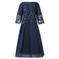 thumbnail image 3 of Elegant Women's Casual Dress Plus Size Lace Two Piece Outfit for Evening Party or, 3 of 4