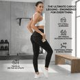 thumbnail image 3 of FLEXVIBE Womens High Waist Full Length Yoga Leggings Workout with Cargo Pockets,Navy blue,US Size L, 3 of 8