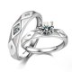 thumbnail image 1 of Anillo de pareja, un par de hombres y mujeres, temperamento de moda simple, anillo de circón con corona, apertura de anillo de diamantes de simulación de boda, 1 of 6