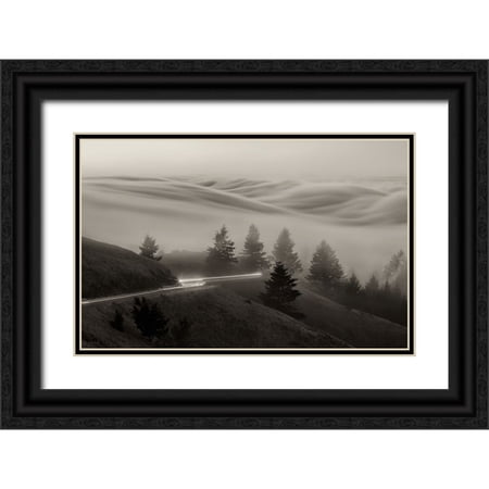 An, Anna 14x10 Black Ornate Wood Framed with Double Matting Museum Art Print Titled - DrIVing With Fog