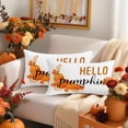 thumbnail image 3 of Pumpkin 12X20 Pillow Cover Set of 2, Decorative Orange Throw Pillows for Couch - Long Rectangle Soft Washable Leaves Fall Lumbar Pillow Cases for Bed Bedroom Dorm Sofa, Hello Pumpkin, 3 of 6