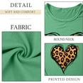 thumbnail image 4 of Ichuanyi New Fashion Women's Top Short Sleeve Casual Love Leopard Printed Loose T-shirt, 4 of 4