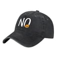 thumbnail image 2 of Vintage Cotton Washed Distressed Baseball Cap - Black with ' NO ' Text & Angry Fox Design - Stylish Golf Dad Hat for Men & Women, 2 of 6