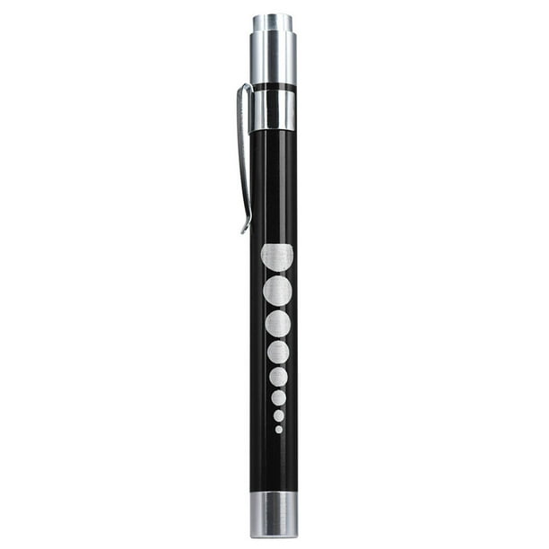 Linterna Led para Exámenes Médicos - Linterna de Pupila de Aleación de Aluminio para Uso Oral y Oftalmológico, Luz Blanca y Amarilla, 13,5 Cm de Longitud, Diseño de Clip
