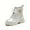 Silver, variant on Kids Ankle Boots Boys Girls Side Zipper Lace up Work Boots Anti Slip Combat Boots(Silver,36)