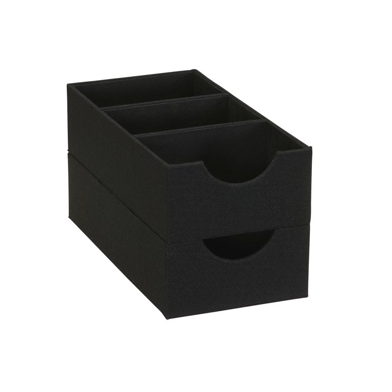 Household Essentials 3 Piece Drawer Organizers Starter Set - Black