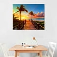 thumbnail image 2 of JRXY Tropical Beach Painting Decor, Palm Tree Sunset Picture Canvas Wall Art, Ocean Canvas Prints for Bedroom, Ready to Hang, Waterproof. 20x16in, 2 of 4