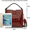 thumbnail image 4 of Bucket Bag and Purse For Women Shiny Patent Leather Hobo Bag and Zipper Shoulder Handbag Top Handle Satchel, 4 of 6