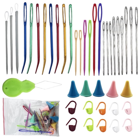42 Pcs Yarn Needles Set, Assorted Yarn Needles Bent Tapestry Needle Weaving Needle Dar y7800