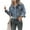 Blue, variant on Women's Oversized Tshirts Beaded Denim Short Jacket Top Long Sleeve Shirts for Women