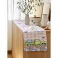 thumbnail image 5 of Table Runner 72 Inches Long for Kitchen Dining, Blue Purple Floral Dresser Scarf Farmhouse, Dining Table Decorations for Wedding/Parties, Spring Hydrangea Flower Truck Pink Plaid 13 x 72 In, 5 of 8