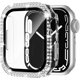 thumbnail image 1 of for Apple Watch Case 44mm Series 6/5/4/SE with Tempered Glass Screen Protector, Double Bling Case Crystal Diamonds Rhinestone Bumper Overall Hard PC Slim Protective Cover For iWatch 44mm, Clear, 1 of 5