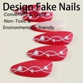 thumbnail image 3 of Fofosbeauty Christmas Nails 24pcs Press on False Nails Tips, Almond Fake Acrylic Nails, French Heart Red, 3 of 7