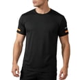 thumbnail image 2 of Ceisia Men's Short Sleeve Performance T-Shirt Solid Color Athletic Outdoor Running Gym Top Moisture Wicking Quick Dry Crewneck Gifts for Father Black L, 2 of 5