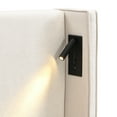 thumbnail image 4 of Paxton Modern Queen Upholstered Bed, Platform Bed with Wingback Headboard, USB Port, Reading lamp, Beige, 4 of 11