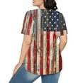 thumbnail image 4 of Fiudx Ofertas Flash Artículos En Oferta Tops Estampados Informales de Manga Corta con Cuello Redondo y Estampado Del Día de La Independencia para Mujer, 4 of 5