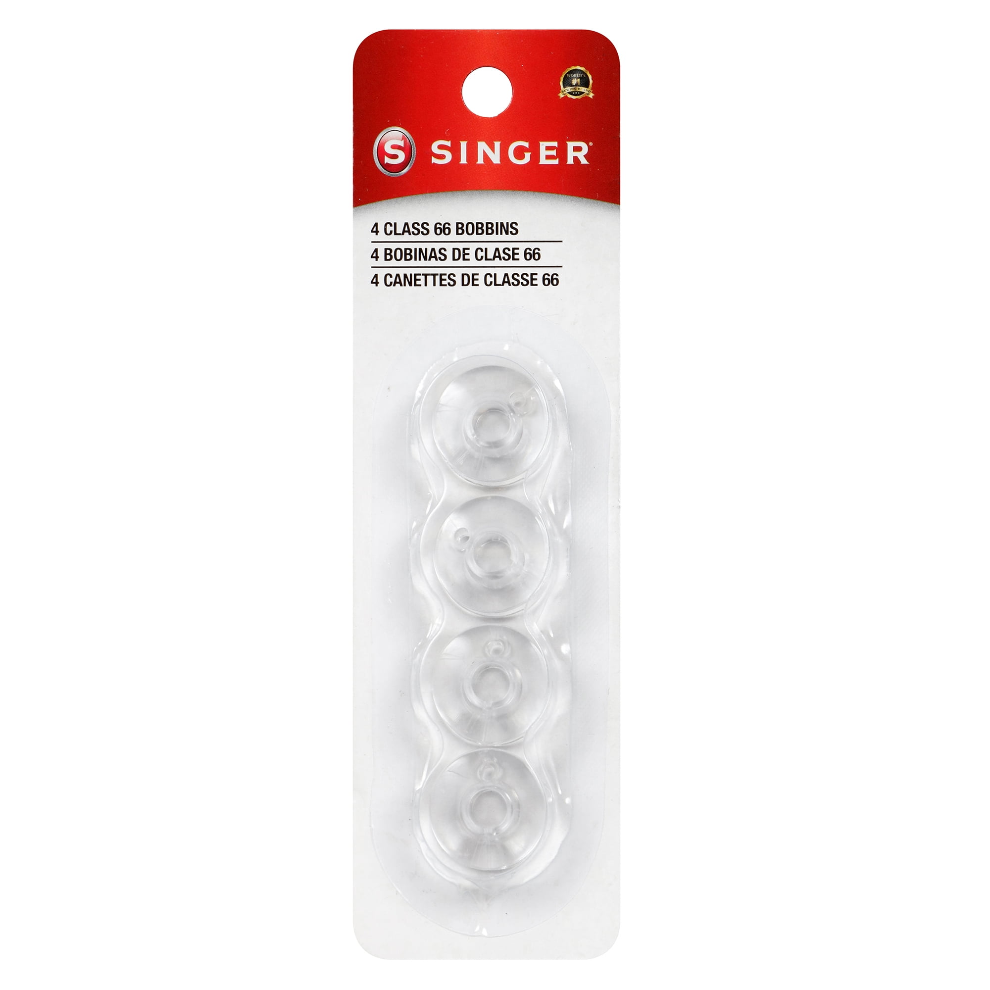 SINGER Transparent Plastic Class 66 Bobbins, 4 Count