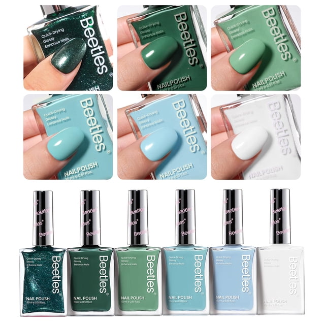 Set de esmaltes de uñas Beetles Green P181 6 colores para mujer