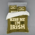 thumbnail image 2 of Ambesonne Saying Bedding Set 3 Pcs, Irish Culture Elements, Twin XL, Cream and Green Brown, 2 of 3