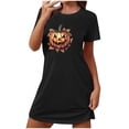 thumbnail image 3 of Pyjama d'Halloween pour Femmes, Grande Taille, Chemise de Nuit Courte avec Imprimé Poitrine et Col Rond, Vêtements de Nuit Confortables pour Tenue Décontractée, 3 of 3