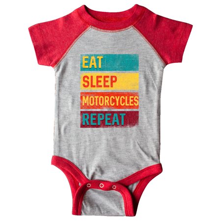 

Inktastic Eat Sleep Motorcycles Repeat Gift Baby Boy or Baby Girl Bodysuit