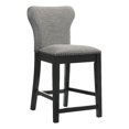 thumbnail image 2 of Rolando Upholstered Solid Back Counter Height Stools with Nailhead Trim (Set of 2) Grey and Black, 2 of 6