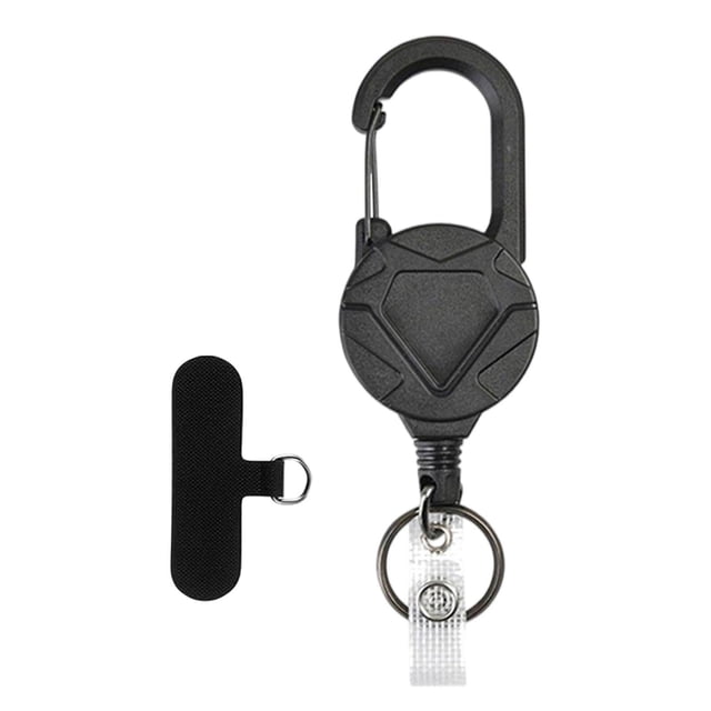 Llavero retráctil con correa para teléfono, compacto, multiusos, resistente, para identificación. Estilo E