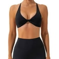 thumbnail image 1 of pitrice 1 Set Chinlon Nylon Sports Underwear Solid Color Replacement Breathable Wire Free Running Jogging Bodybuilding Vest Bra Black M, 1 of 6
