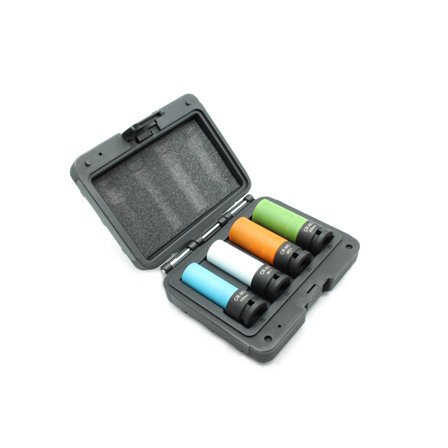 TMAX 4 pc Wheel Impact Socket 1/2 Inch Drive 3.35 Inch Long: 15-M17-M21-22