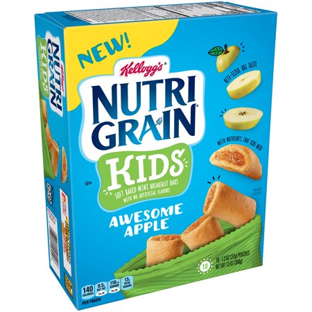 Kellogg's Nutri-Grain Awesome Apple Bites Kids Mini Breakfast Bars 13 oz 10 (Best Breakfast Bars For Kids)