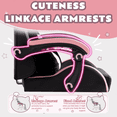 thumbnail image 6 of BOSSIN Pink Gaming Chair,Ergonomic Computer Chair for adult with Cat Paw Lumbar Cushion and Cat Ears, 6 of 7