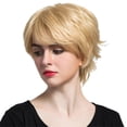 thumbnail image 2 of Pelucas de pelo Bob corto Peluca de natural con gorro de peluca para mujer Dama diario / Baoblaze Peluca rubia corta de cabello humano, 2 of 8
