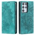 thumbnail image 2 of Case for Samsung Galaxy S21 Ultra Wallet Case for Women Girls with Card Holder, Embossed Flower Pattern Magnetic Flip PU Leather Purse Protective Phone Cover for Samsung Galaxy S21 Ultra, Green, 2 of 11