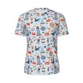 thumbnail image 6 of Rocae Watercolor Nautical for Men's Mesh Quick-Dry Short Sleeve Workout T-Shirt,Mens Crew Neck Tee Lightweight Soft Classic T Shirts Small, 6 of 9