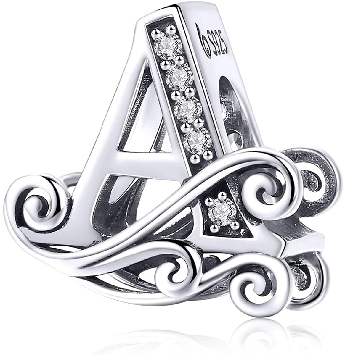 925 Sterling Silver Letter Charms for 