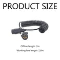 thumbnail image 5 of Truck Bed Extension 7-Way To 5-Way Trailer Wiring Adapter With 98.4 Inch Coiled Cable, Designed For Plug-N-Play Installation, Resistant To Rust And Corrosion, And Featuring Easy Grip Tabs, 5 of 5