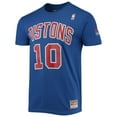 thumbnail image 2 of Men's Mitchell & Ness Dennis Rodman Blue Detroit Pistons Hardwood Classics Stitch Name & Number T-Shirt, 2 of 3